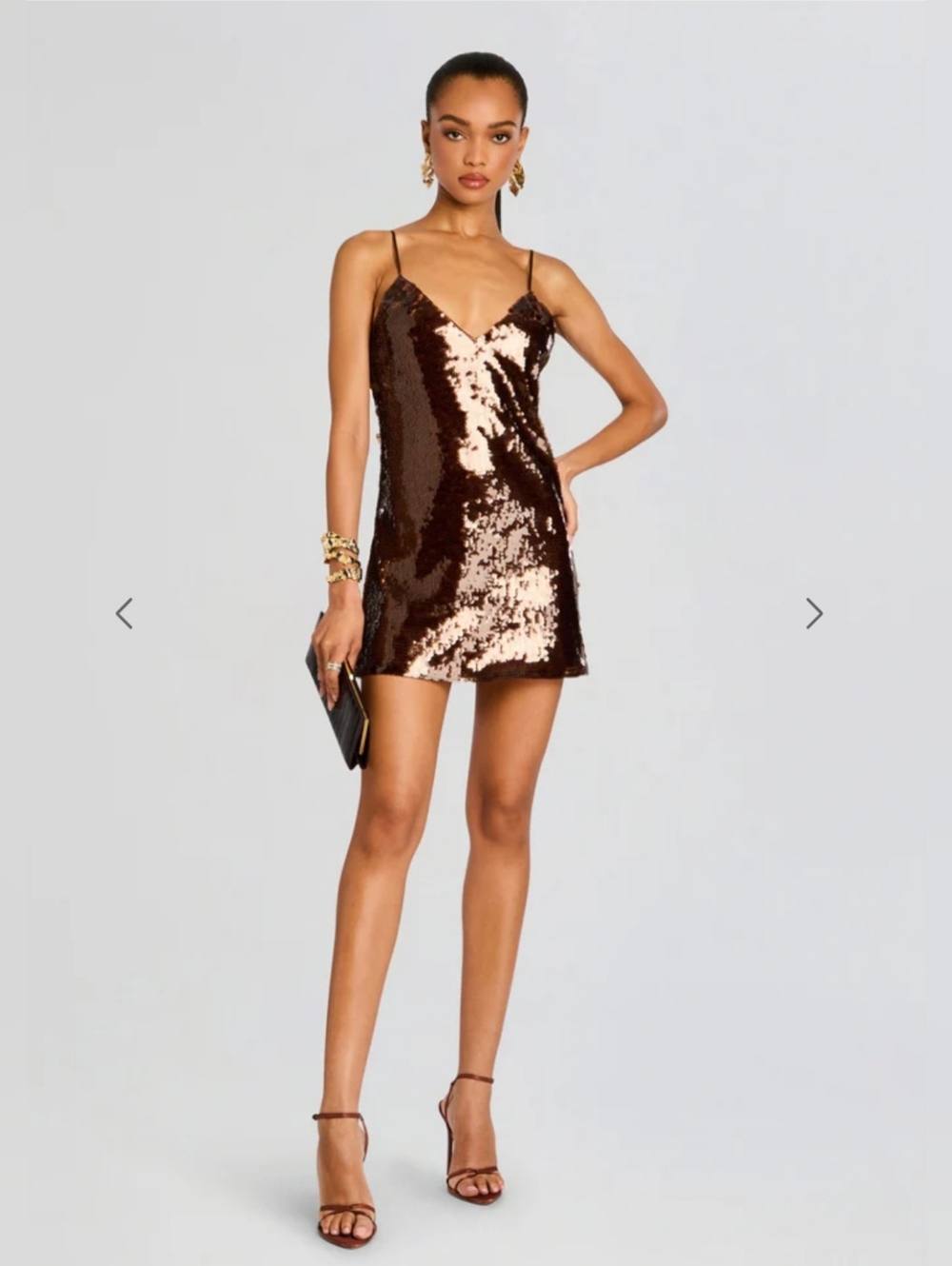 Retrofete Brown Sequin Minidress